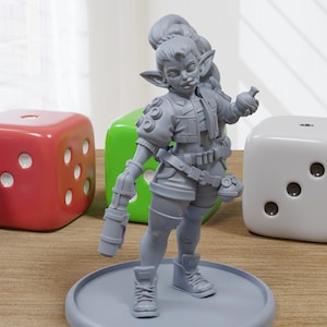 Tazzle the Cunning - Goblin Merc Sexy Pin-Up - 3D Printed Minifigure for Fantasy Miniature Tabletop Games DND, Frostgrave 28mm / 32mm / 75mm