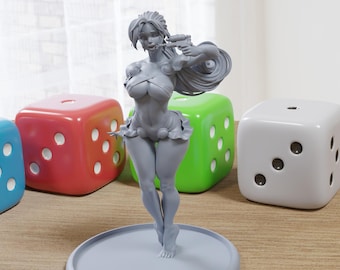 Squirtaline - Sexy Pin-Up Fan Art - 3D Gedruckte Miniatur Figur - 32 mm / 75 mm / 170 mm Maßstab - Garage Kit