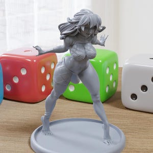 Charmelle - Sexy Pin-Up Fan Art - 3D Printed Miniature Figure - 32mm / 75mm / 170mm Scale - Garage Kit