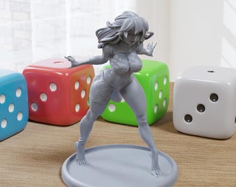 Charmelle - Sexy Pin-Up Fan Art - 3D Gedruckte Miniatur Figur - 32 mm / 75 mm / 170 mm Maßstab - Garage Kit