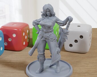 KenzaIriel - 3D Printed Minifigure - Proxy Minis for DnD, Baldurs Gate, Tabletop Fantasy RPG - 28mm / 32mm