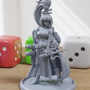 Rin Shadowdancer Ninja Sexy Pin-Up - 3D Printed Minifigure for Fantasy Miniature Tabletop Games DND, Frostgrave 28mm / 32mm / 75mm