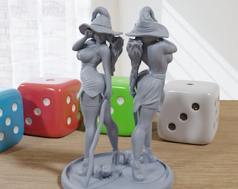 Sexy Witch - 3D Printed Minifigures for Fantasy Miniature Tabletop Games DND, Frostgrave 28mm / 32mm / 75mm