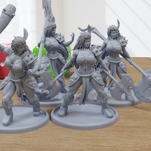 Barbarian Battle Masters Sexy Pinup SFW/ NSFW 3D Printed Minifigures for Fantasy Miniature Tabletop Games DND, Frostgrave 28mm / 32mm / 75mm