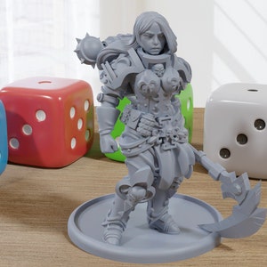 Nun Squad Monja 22 - 3D Printed Miniature Mifigure for Tabletop Rolepaying Games Sexy Pin-Up - 32mm - 28mm Scale