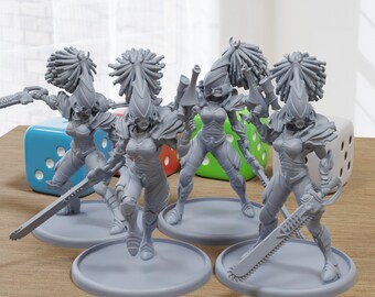 Víboras venenosas Sexy Pinup SFW/ NSFW Minifiguras impresas en 3D para juegos de mesa en miniatura de fantasía DND, Frostgrave 28 mm / 32 mm