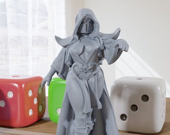Julia Helmet - 3D Printed Minifigure - Proxy Minis for DnD, Baldurs Gate, Tabletop Fantasy RPG - 28mm / 32mm / 75mm Scale