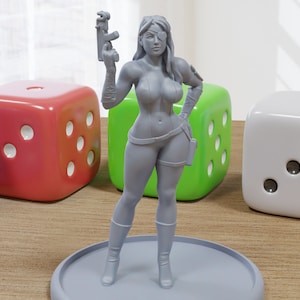 Molotov Sexy Pin-Up - 3D Printed Minifigures for Fantasy Miniature Tabletop Games DND, Frostgrave 28mm / 32mm / 75mm
