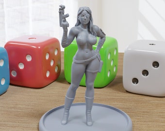 Molotov Sexy Pin-Up - 3D Printed Minifigures for Fantasy Miniature Tabletop Games DND, Frostgrave 28mm / 32mm / 75mm