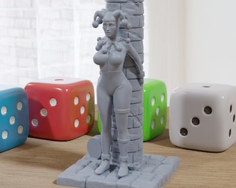 Daniela Chained Jester - SFW/ NSFW 3D Printed Minifigures for Fantasy Miniature Tabletop Games DnD TTRPG 28mm - 32mm - 75mm Scales