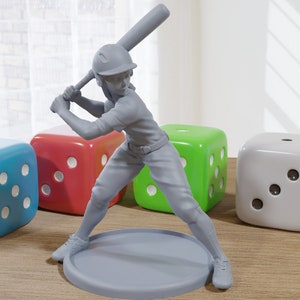 Sports Girl Baseball (1) - DnD Miniature | Collectible and Rolepaying Sexy Pin-Up - 75mm - 32mm Scale