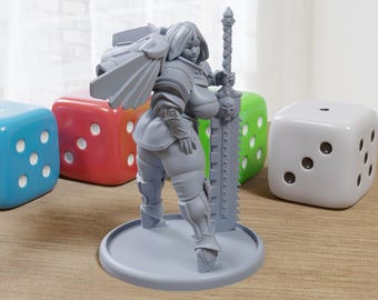 Jet-Pack Sexy Pin-Up - 3D Gedruckte Minifigur für Fantasy Miniature Tabletop Spiele DND, Frostgrave 28 mm / 32 mm / 75 mm