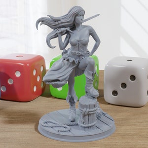 Marina Sexy Pirate Girl Pose B - Pin-Up Fan Art - SFW - NSFW - 3D Resin Print Figure - 32mm & 75mm Scale
