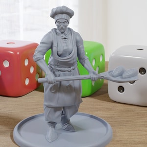 Backer Female - Medieval Townsfolk / Villagers - 3D Printed Minifigures for Tabletop Role Playing Miniature Games 28mm / 32mm Scale