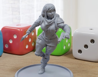 Madaline Sexy Pin-Up - 3D Printed Minifigures for Fantasy Miniature Tabletop Games DND, Frostgrave 28mm / 32mm / 75mm