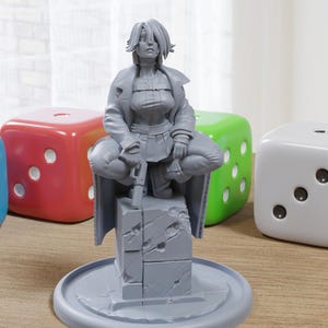 Sable Cursed Assassin Sexy Pin-Up - 3D Printed Minifigure for Fantasy Miniature Tabletop Games DND, Frostgrave 28mm / 32mm / 75mm