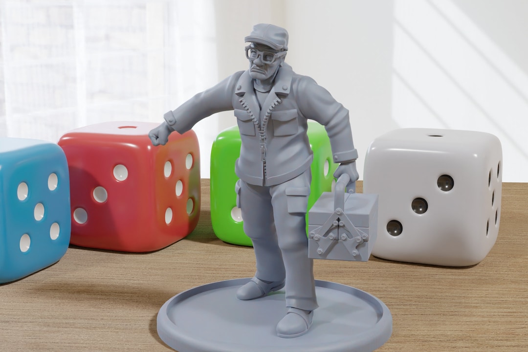 Miniature Mécanicien Imprimée En 3D - Figurine Gangster Pour Jeux De Rôle (TTRPG, D&D)