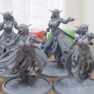 Cursed Elf Banshees Sexy Pinup SFW/NSFW 3D-geprinte minifiguren voor Fantasy Miniature Tafelblad Games DND, Frostgrave 28 mm / 32 mm / 75 mm