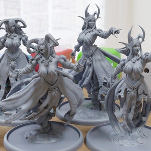 Cursed Horned Banshees Sexy Pinup SFW/ NSFW 3D Printed Minifigures for Fantasy Miniature Tabletop Games DND, Frostgrave 28mm / 32mm / 75mm
