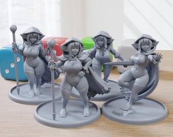 Goblin Adventurers Sexy Pinup 3D Printed Minifigures for Fantasy Miniature Tabletop Games DND, Frostgrave