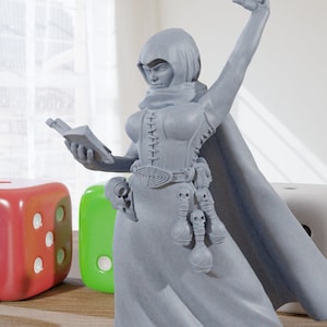 Latifa - Minifigura impresa en 3D - Proxy Minis para DnD, Baldur's Gate, juegos de rol de fantasía de mesa - Escala de 28 mm/32 mm/75 mm