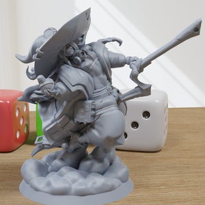 Nimue on Broom Sexy Pin-Up - 3D Printed Minifigures for Fantasy Miniature Tabletop Games DND, Frostgrave 28mm / 32mm / 75mm