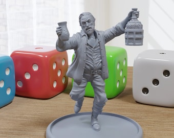 Drunk Man - Medieval Townsfolk / Villagers - 3D Printed Minifigures for Tabletop Role Playing Miniature Games 28mm / 32mm Scale