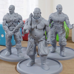 Bouncers Trio - Medieval Townsfolk / Villagers - 3D Printed Minifigures for Tabletop Role Playing Miniature Games 28mm / 32mm Scale