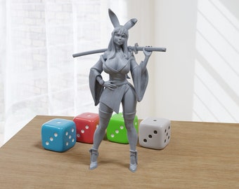 Steel Hearts Brunette Casual Wear - Sexy Pin-Up Fan Art - 3D Resin Print Figure - 75mm Scale