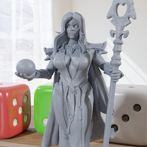 Houda - Minifigura impresa en 3D - Proxy Minis para DnD, Baldur's Gate, juegos de rol de fantasía de mesa - Escala de 28 mm/32 mm/75 mm
