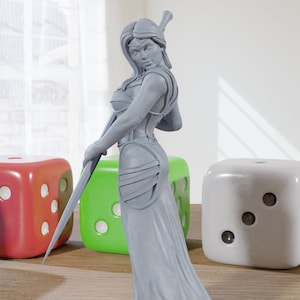 Serena - 3D Printed Minifigure - Proxy Minis for DnD, Baldurs Gate, Tabletop Fantasy RPG - 28mm / 32mm / 75mm Scale