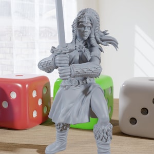 Ingrid - Minifigura impresa en 3D - Proxy Minis para DnD, Baldur's Gate, juegos de rol de fantasía de mesa - Escala de 28 mm/32 mm/75 mm