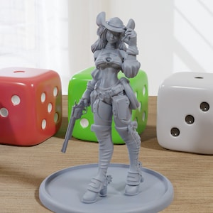 Wild West Glamber Sexy Pinup SFW/ NSFW 3D Printed Minifigures for Fantasy Miniature Tabletop Games DND, Frostgrave 28mm / 32mm / 75mm