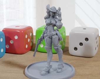 Minifiguras impresas en 3D de estilo Wild West Glamber Sexy Pinup SFW/NSFW para juegos de mesa de fantasía en miniatura DND, Frostgrave 28 mm / 32 mm / 75 mm