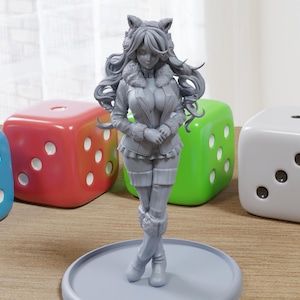 Eva - Sexy Pin-Up Fan Art - 3D Gedruckte Miniatur Figur - 32 mm / 75 mm / 170 mm Maßstab - Garage Kit