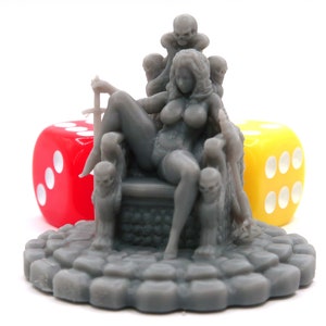 Brutal Throne Pinup - 3D Printed Minifigures for Fantasy Miniature Tabletop Games DND, Frostgrave 28mm / 32mm / 75mm