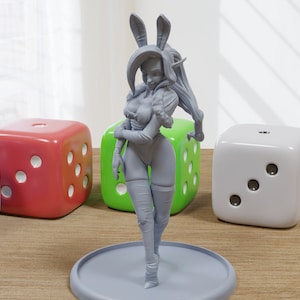 Elf Surprise Sexy Pin-Up - 3D Printed Minifigures for Fantasy Miniature Tabletop Games DND, Frostgrave 28mm / 32mm / 75mm