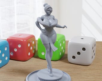 Lulu the Velvet Duchess - Sexy Pin-Up Fan Art - 3D Printed Miniature Figure - 32mm / 75mm / 170mm Scale - Garage Kit