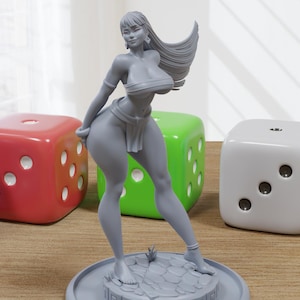 Tika the Jungle Dancer - Sexy Pin-Up Fan Art - 3D Printed Miniature Figure - 32mm / 75mm / 170mm Scale - Garage Kit