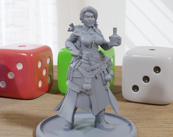 Alchemist Sexy Pinup 3D Printed Minifigures for Fantasy Miniature Tabletop Games DND, Frostgrave 28mm / 32mm
