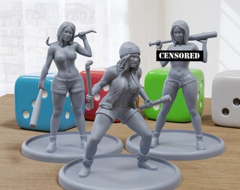 Naughty Hooligan Girls - 3D Printed Minifigures for Fantasy Miniature Tabletop Games DND, Frostgrave 28mm / 32mm / 75mm