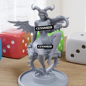 Succubus - Sexy Pin-Up Fan Art - 3D Printed Miniature Figure - 32mm / 75mm / 170mm Scale - Garage Kit