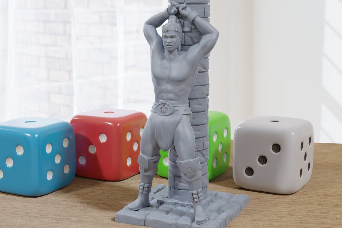 Barabarian Chained - 3D Printed Minifigure for Fantasy Miniature ...