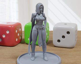 Kaida Maiden Sexy Pinup 3D Printed Minifigures for Fantasy Miniature Tabletop Games DND, Frostgrave 28mm / 32mm
