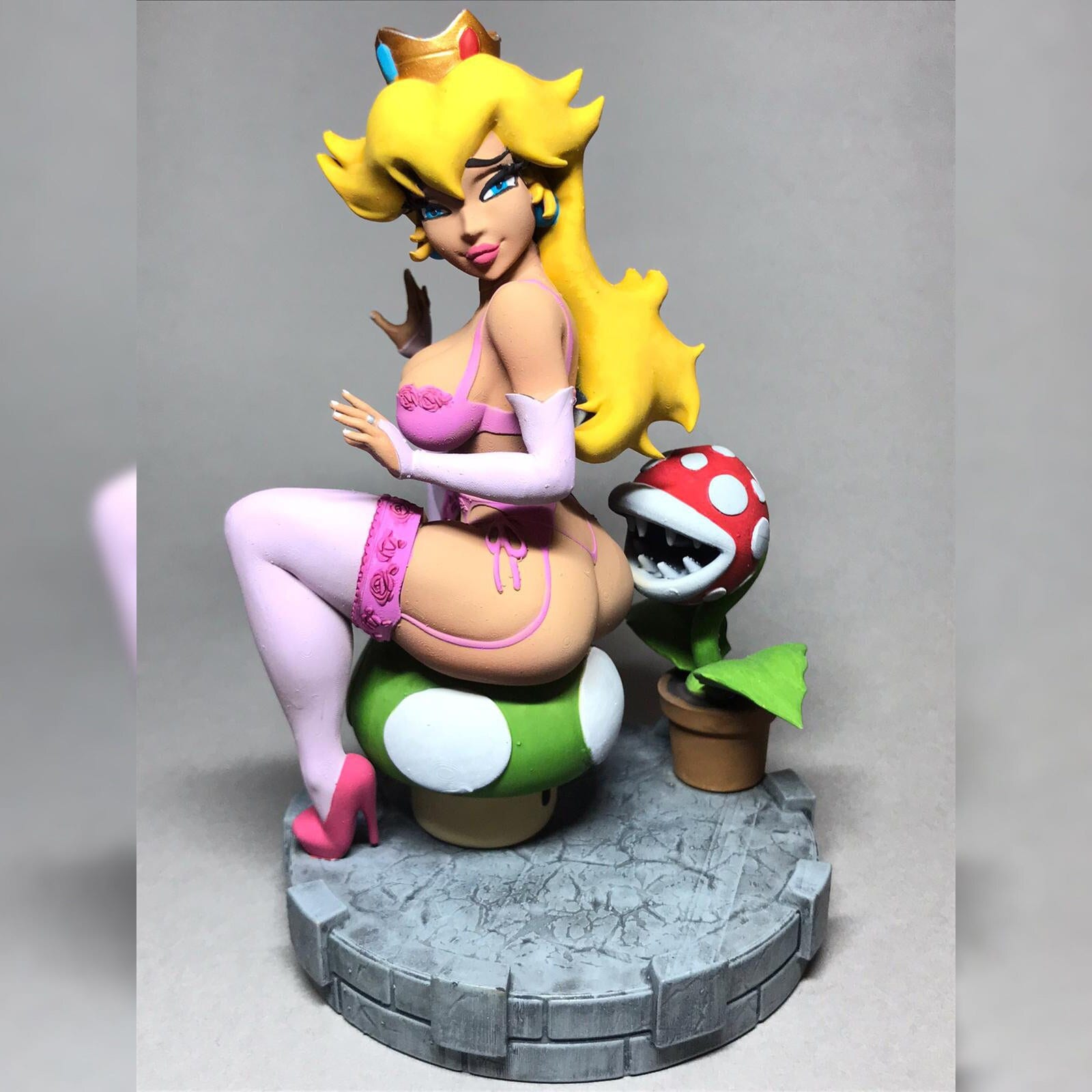 Sexy Peach Princess Fan Art Miniature Pin Up 110 3d Print Etsy 