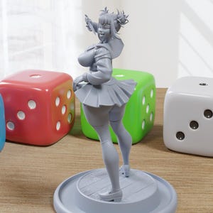 Miko the Mischievous Schoolgirl - Sexy Pin-Up Fan Art - 3D Printed Miniature Figure - 32mm / 75mm / 170mm Scale - Garage Kit