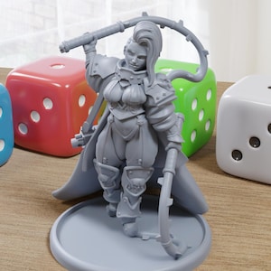 Remorsia Herald Sexy Pin-Up - 3D Printed Minifigure for Fantasy Miniature Tabletop Games DND, Frostgrave 28mm / 32mm / 75mm