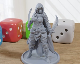 Lauren - 3D Printed Minifigure - Proxy Minis for DnD, Baldurs Gate, Tabletop Fantasy RPG - 28mm / 32mm
