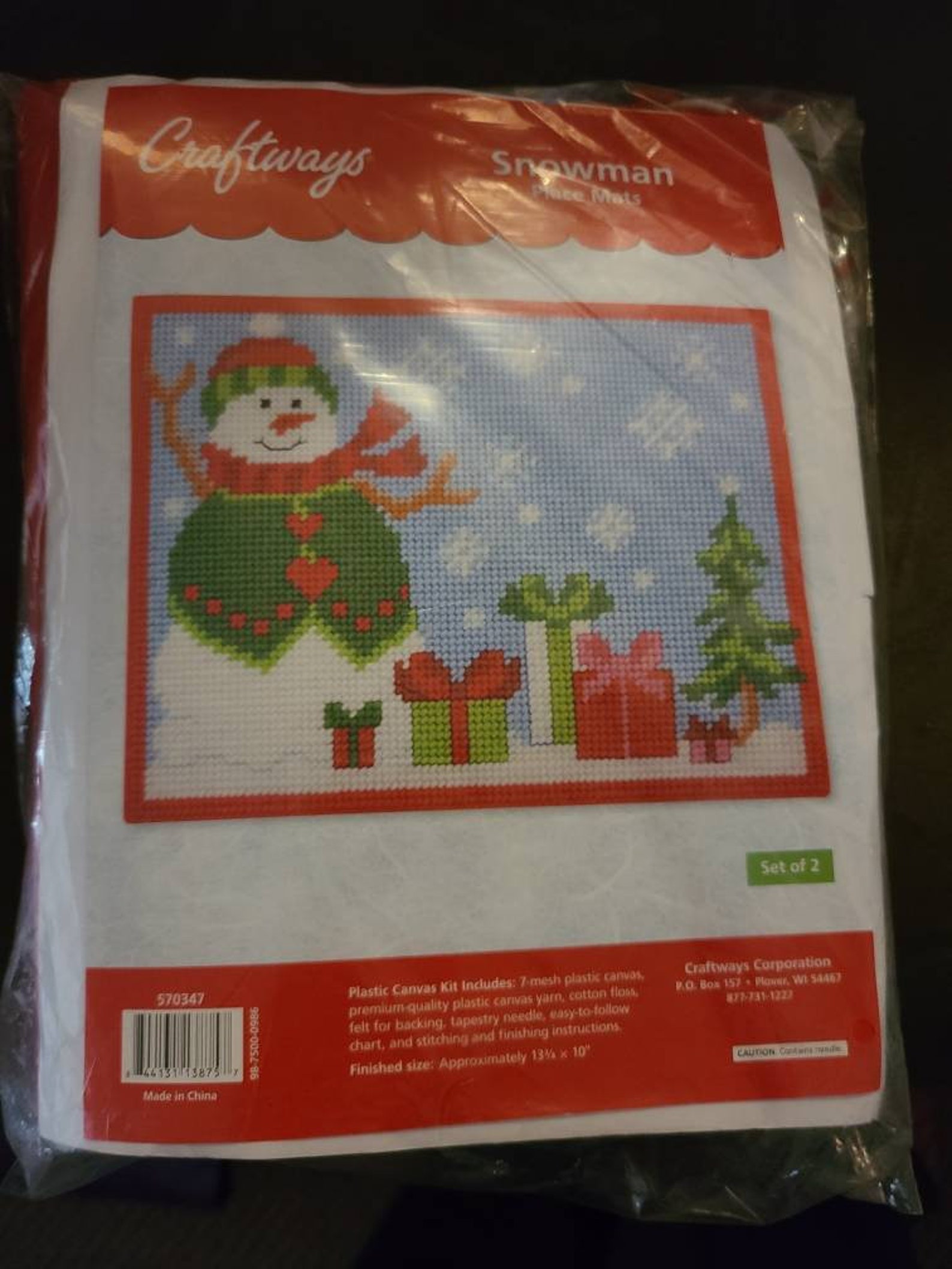 Craftways Plastic Canvas Christmas Placemat Kit Etsy