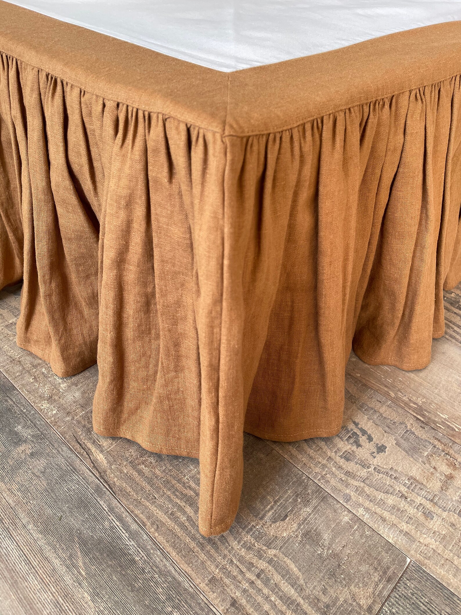 Linen bed skirt. Ruffle Bed skirt. 100 linen. Coverlet. Etsy